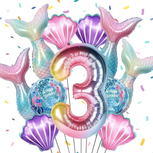 Luftballons 3 Jahre Geburtstag - 11 Stück Helium Ballons, Kindergeburtstag Deko für Mädchen, Party Ballons für Kinder, Folienballon für Dekoration Luftballons 3 Jahre Geburtstag - 11 Stück Helium Ballons, Kindergeburtstag Deko für Mädchen, Party Ballons für Kinder, Folienballon für Dekoration von YULONGWU