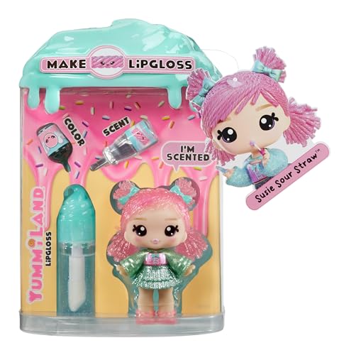 Yummiland Lip Gloss Doll - Susie Sour Straw - Inklusive DIY Lipgloss-Set, Geeignet für Kinder ab 4 Jahren, Series 2 von Yummiland