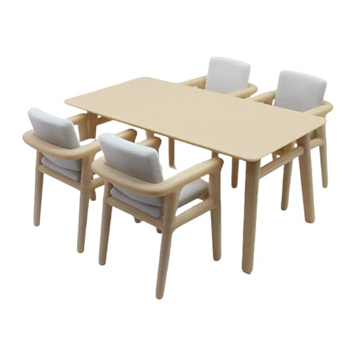 Miniatur-Esstisch- und Stühle-Set, 5-teilig, für Puppenhäuser, Dekoration und kreative RoplePlay-Szenen-Display, Modell, realistische Dekorationen Miniatur-Esstisch- und Stühle-Set, 5-teilig, für Puppenhäuser, Dekoration und kreative RoplePlay-Szenen-Display, Modell, realistische Dekorationen von YUNGLOO