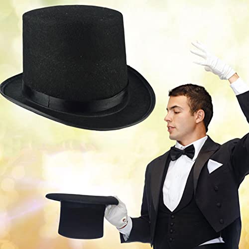YUNGLOO Zauberer Zylinder Schwarz Zylinder Magier Performed Karneval Nachtclub Bowler Bühnenauftritte Schwarz für Herren Groß von YUNGLOO