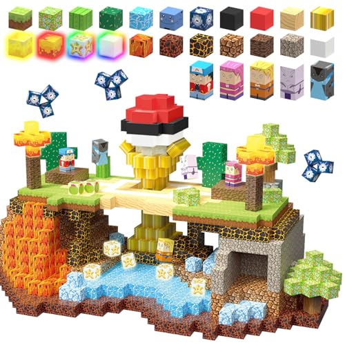 YUNGOWN Magnetische Bausteine, Bauspielzeug-Set, beleuchtet, 3D-Bausteine für Kinder, Jungen, Mädchen, ab 3 Jahren, Magnetwürfel, STEM, sensorisches Weihnachtsgeschenk, Geburtstagsgeschenk, YUNGOWN Magnetische Bausteine, Bauspielzeug-Set, beleuchtet, 3D-Bausteine für Kinder, Jungen, Mädchen, ab 3 Jahren, Magnetwürfel, STEM, sensorisches Weihnachtsgeschenk, Geburtstagsgeschenk, von YUNGOWN