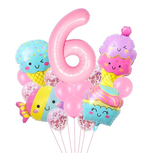Eiscreme Folienballons, 15 Stück Eiscreme Luftballons Geburtstag, Folienballon Candy Mädchen, Ice Cream Helium Ballons, Pastellfarben Luftballon für Kinder Eiscreme Mottoparty Dekorationen (Rosa-6) Eiscreme Folienballons, 15 Stück Eiscreme Luftballons Geburtstag, Folienballon Candy Mädchen, Ice Cream Helium Ballons, Pastellfarben Luftballon für Kinder Eiscreme Mottoparty Dekorationen (Rosa-6) von YUNHENTONG
