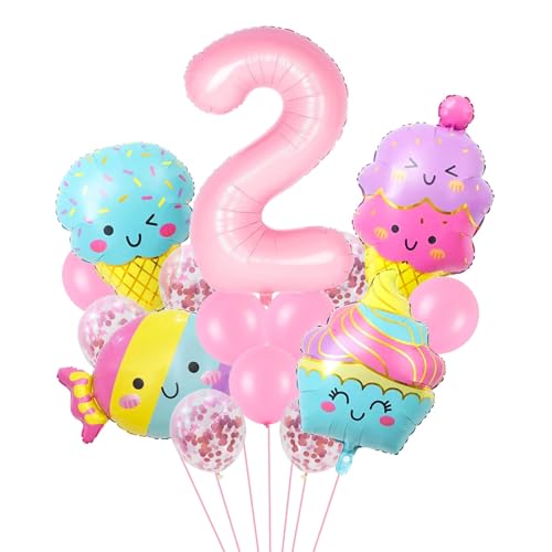 Eiscreme Folienballons, 15 Stück Eiscreme Luftballons Geburtstag, Folienballon Candy Mädchen, Ice Cream Helium Ballons, Pastellfarben Luftballon für Kinder Eiscreme Mottoparty Dekorationen (Rosa-2) Eiscreme Folienballons, 15 Stück Eiscreme Luftballons Geburtstag, Folienballon Candy Mädchen, Ice Cream Helium Ballons, Pastellfarben Luftballon für Kinder Eiscreme Mottoparty Dekorationen (Rosa-2) von YUNHENTONG