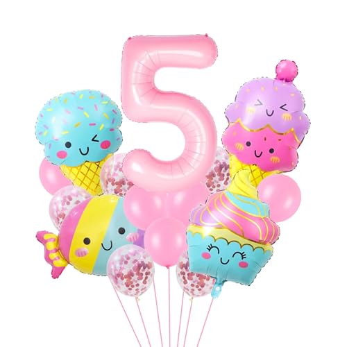 Eiscreme Folienballons, 15 Stück Eiscreme Luftballons Geburtstag, Folienballon Candy Mädchen, Ice Cream Helium Ballons, Pastellfarben Luftballon für Kinder Eiscreme Mottoparty Dekorationen (Rosa-5) Eiscreme Folienballons, 15 Stück Eiscreme Luftballons Geburtstag, Folienballon Candy Mädchen, Ice Cream Helium Ballons, Pastellfarben Luftballon für Kinder Eiscreme Mottoparty Dekorationen (Rosa-5) von YUNHENTONG