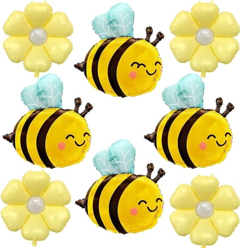 Folienballon Geburtstag, 8 Stück Luftballons Gänseblümchen Bienen, Blumen Luftballon Bienen Deko Geburtstag Helium Ballons, für Kinder Erwachsene Geburtstage, Fotografie, Party Bedarf Folienballon Geburtstag, 8 Stück Luftballons Gänseblümchen Bienen, Blumen Luftballon Bienen Deko Geburtstag Helium Ballons, für Kinder Erwachsene Geburtstage, Fotografie, Party Bedarf von YUNHENTONG