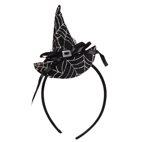 Halloween Kopfschmuck für Kinder und Damen - Haarreif Hexe, Hexenhut Haarreif für Halloween Fasching Party (Silber) von YUNHENTONG