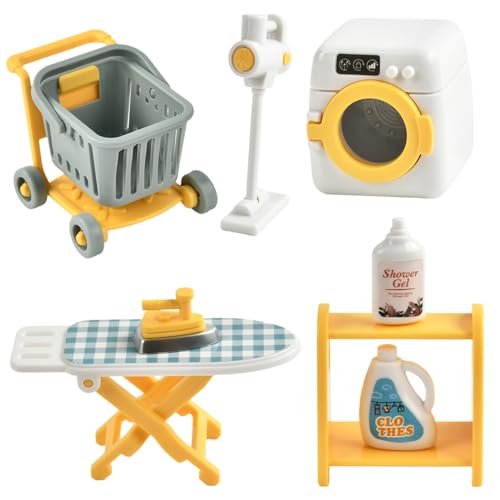 Miniatur Zubehör Puppenhaus Zubehör Weihnachten, Mini Waschmaschine Zubehör, Miniatur Wichtel Zubehör, für Puppenhaus Deko, Mini Reinigungsraum, DIY-Mikrolandschaft von YUNHENTONG