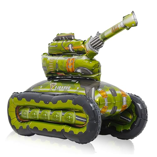 Panzer Folienballon, 3D Luftballons Stehend Auto, Junge Folienballon Panzer, Große Panzer Ballon Fahrzeuge Folienballon für Kinder Geburtstagsparty Dekoration Zubehör Panzer Folienballon, 3D Luftballons Stehend Auto, Junge Folienballon Panzer, Große Panzer Ballon Fahrzeuge Folienballon für Kinder Geburtstagsparty Dekoration Zubehör von YUNHENTONG
