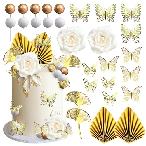 Tortendeko Boho Tortendeko Blumen Deko Torte 28 Stück Tortendeko Kugeln Tortendeko Schmetterling Cake Topper Geburtstag Kuchendeko Geburtstagskuchen Deko Gold Babypartys Tortendeko Boho Tortendeko Blumen Deko Torte 28 Stück Tortendeko Kugeln Tortendeko Schmetterling Cake Topper Geburtstag Kuchendeko Geburtstagskuchen Deko Gold Babypartys von YUNHENTONG