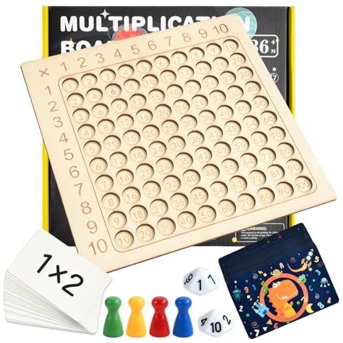 YUNHENTONG 1x1 Lernen Multiplikationsbrett, Einmaleins Spiel, Mathe Spiele Grundschule, Multiplikation, 2 in 1 Montessori Rechnen, Rechenbrett, Frühes Lernspiel zum Multiplikationslernen für Kinder YUNHENTONG 1x1 Lernen Multiplikationsbrett, Einmaleins Spiel, Mathe Spiele Grundschule, Multiplikation, 2 in 1 Montessori Rechnen, Rechenbrett, Frühes Lernspiel zum Multiplikationslernen für Kinder von YUNHENTONG