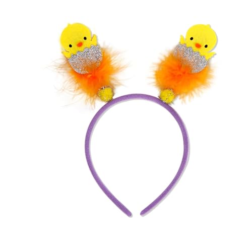 YUNHENTONG Haarreif Ostern, Niedlich Huhn Haarreif Kinder, Interessant Ostern Haarreifen Erwachsene, Osterohren Stirnbänder, Oster Haarreif für Osterpartys Zubehör (D) von YUNHENTONG