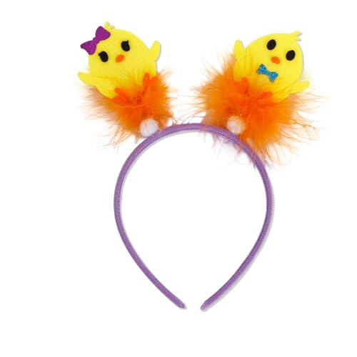 YUNHENTONG Haarreif Ostern Kinder, Interessant Ostern Haarreifen Erwachsene, Niedlich Huhn Hasenohren Haarreif, Osterohren Stirnbänder, Oster Haarreif für Osterpartys Zubehör von YUNHENTONG