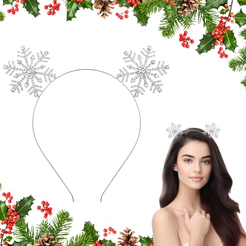 YUNHENTONG Haarreif Schneeflocke Weihnachten Schneeflocken Haarreif Weihnachtshaarreifen Weihnachts Kopfschmuck Hausparty Cosplay Zubehör Foto Requisiten von YUNHENTONG