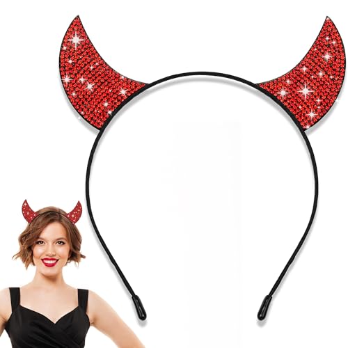 YUNHENTONG Halloween Teufelshörner Haarreif, Teufel Hörner Stirnband für Maskerade Cosplay Requisiten (B) von YUNHENTONG