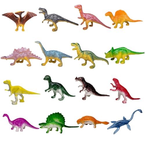 YUNHENTONG Kleine Dinosaurier Figuren Set, 16 PCS Mini Dinos, Tierfiguren, Spielzeugfiguren, Tolles Partyspielzeug für Kinder (D) von YUNHENTONG
