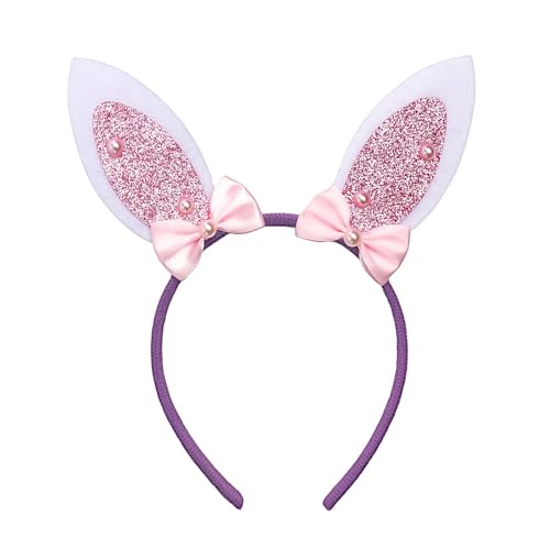 YUNHENTONG Haarreif Hasenohren Ostern, Niedlich Osterhasen Haarreif Kinder, Interessant Ostern Haarreifen Erwachsene, Osterohren Stirnbänder, Hasen Ohren Haarreifn für Osterpartys Zubehör (E) von YUNHENTONG