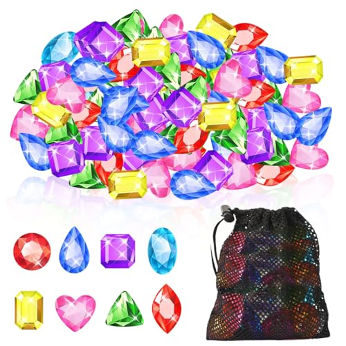 YUNHENTONG Tauchjuwelen für Kinder, 150 Stück 2.5cm Tauch Edelsteine Pool Spielzeug, Tauchsteine Kinder, Tauchdiamanten Bunt Edelsteine Set für Pool Tauchen Spielzeug, Schnitzeljagd YUNHENTONG Tauchjuwelen für Kinder, 150 Stück 2.5cm Tauch Edelsteine Pool Spielzeug, Tauchsteine Kinder, Tauchdiamanten Bunt Edelsteine Set für Pool Tauchen Spielzeug, Schnitzeljagd von YUNHENTONG
