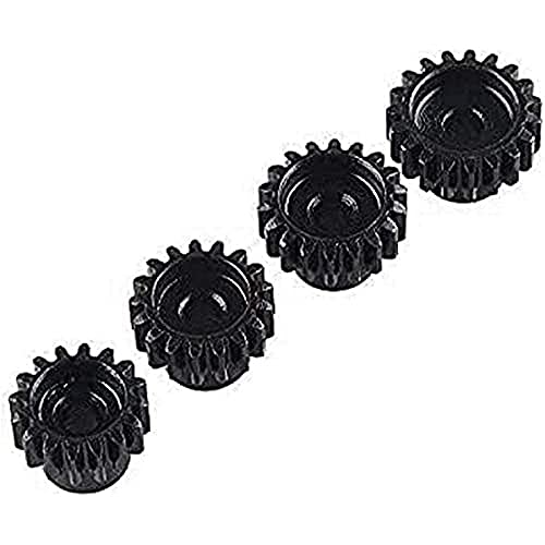 YUNIQUE GREEN-CLEAN-POWER - Set mit 4 Zahnrädern 18T 19T 20T 21T 48DP für 1:10 RC | Aus widerstandsfähigem Metall | Für Monster Truck/Buggy/LKW 3,175mm, Schwarz, RC von YUNIQUE GREEN-CLEAN-POWER