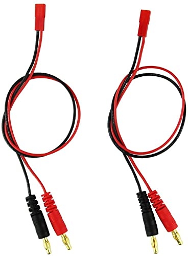 YUNIQUE GREEN-CLEAN-POWER - Weiches Silikon-Ladekabel 20AWG 2 Stück | JST- und Bananenstecker 4.0mm | Länge 30cm für Modellbau, RC-Hubschrauber, Auto-Stereo, Kunststoff von YUNIQUE GREEN-CLEAN-POWER