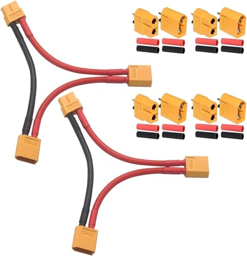 YUNIQUE GREEN-CLEAN-POWER - 2 Stück Adapterkabel XT60 Serie 2 Lipo mit 4 Paar XT60 Stecker, Erhöhung Spannung, Stecker M/F, speziell für dynamische Modellbau, Silikon, Kunststoff YUNIQUE GREEN-CLEAN-POWER - 2 Stück Adapterkabel XT60 Serie 2 Lipo mit 4 Paar XT60 Stecker, Erhöhung Spannung, Stecker M/F, speziell für dynamische Modellbau, Silikon, Kunststoff von YUNIQUE GREEN-CLEAN-POWER