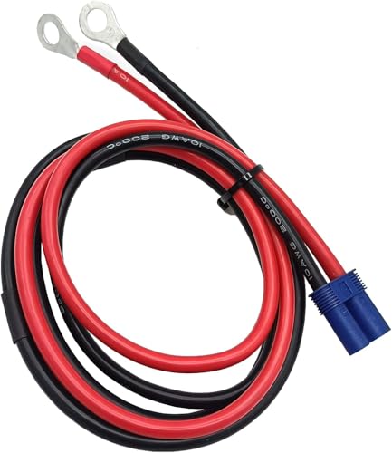 YUNIQUE GREEN-CLEAN-POWER EC5-Stecker weiblich mit O-Ring-Terminal und 100 cm Silikonkabel 100 cm – Adapter für Lipo Batterien, ESC, Ladegerät und RC Stromversorgung von YUNIQUE GREEN-CLEAN-POWER