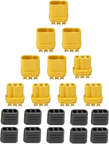 YUNIQUE GREEN-CLEAN-POWER - Set von 5 Paar MR60 Stecker-Buchsen für RC-Modellbau | Hochwertig, Schutzhülle inklusive | Ideal für Lipo-Batterien, Drohnen, Radio Quadlock - Gelb YUNIQUE GREEN-CLEAN-POWER - Set von 5 Paar MR60 Stecker-Buchsen für RC-Modellbau | Hochwertig, Schutzhülle inklusive | Ideal für Lipo-Batterien, Drohnen, Radio Quadlock - Gelb von YUNIQUE GREEN-CLEAN-POWER