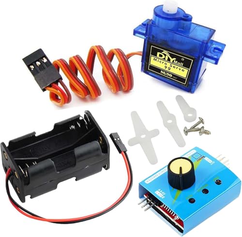 YUNIQUE GREEN-CLEAN-POWER - Servo SG90 9g Servomotoren Tester Kit + RC Micro Servo Tester Controller + 4AA Batteriegehäuse mit JR Anschluss YUNIQUE GREEN-CLEAN-POWER - Servo SG90 9g Servomotoren Tester Kit + RC Micro Servo Tester Controller + 4AA Batteriegehäuse mit JR Anschluss von YUNIQUE GREEN-CLEAN-POWER