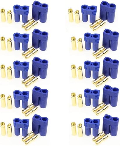 YUNIQUE GREEN-CLEAN-POWER - Set 10 Paar EC5-Steckverbinder männlich-weiblich | hohe Leitfähigkeit für RC Modellbau | Ideal für Lipo Batterien, Blau, Polyester YUNIQUE GREEN-CLEAN-POWER - Set 10 Paar EC5-Steckverbinder männlich-weiblich | hohe Leitfähigkeit für RC Modellbau | Ideal für Lipo Batterien, Blau, Polyester von YUNIQUE GREEN-CLEAN-POWER