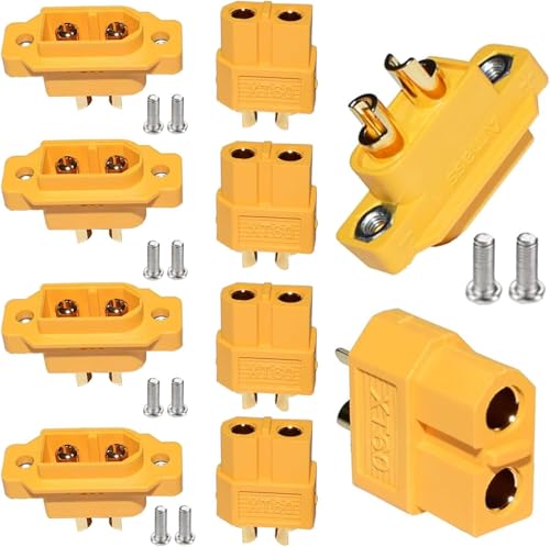 YUNIQUE GREEN-CLEAN-POWER Set 5 Paar XT60E-M | Stecker und Buchse montierbar für Batterie | Ideal für RC Flugzeuge, FPV-Renndrohnen von YUNIQUE GREEN-CLEAN-POWER