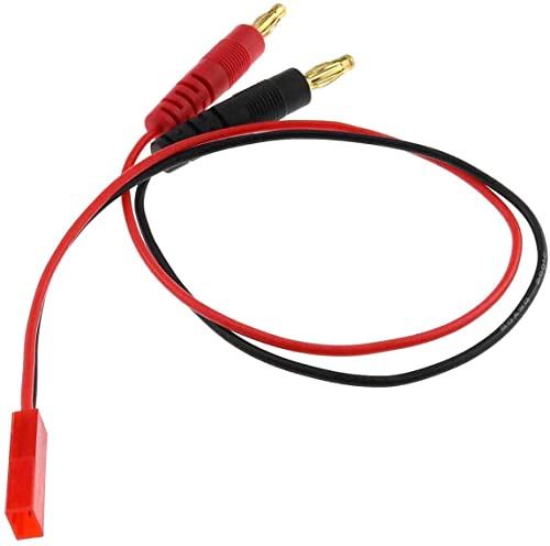 YUNIQUE GREEN-CLEAN-POWER - Weiches Silikon-Ladekabel 20AWG | 4.0mm Bananenstecker Männlich | JST-Steckverbinder, 30cm | Kompatibel mit Tello DJI, Radiofly Batterien, Schwarz, Kunststoff YUNIQUE GREEN-CLEAN-POWER - Weiches Silikon-Ladekabel 20AWG | 4.0mm Bananenstecker Männlich | JST-Steckverbinder, 30cm | Kompatibel mit Tello DJI, Radiofly Batterien, Schwarz, Kunststoff von YUNIQUE GREEN-CLEAN-POWER