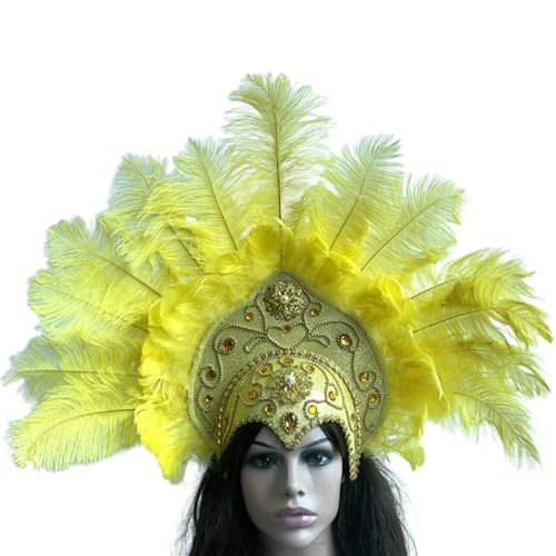 YUNNESS Buntes gefiedertes Haarband für Karneval, Feier, Party, Stirnband, Erwachsene, Cosplay, ethnische Kopfbedeckung für Themenveranstaltungen YUNNESS Buntes gefiedertes Haarband für Karneval, Feier, Party, Stirnband, Erwachsene, Cosplay, ethnische Kopfbedeckung für Themenveranstaltungen von YUNNESS