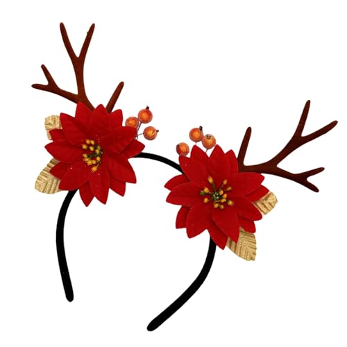 YUNNESS Geweih Blume Stirnband Weihnachten Kopfbedeckung Weihnachten Party Foto Requisiten Party Kopfbedeckung Cosplay Zubehör YUNNESS Geweih Blume Stirnband Weihnachten Kopfbedeckung Weihnachten Party Foto Requisiten Party Kopfbedeckung Cosplay Zubehör von YUNNESS