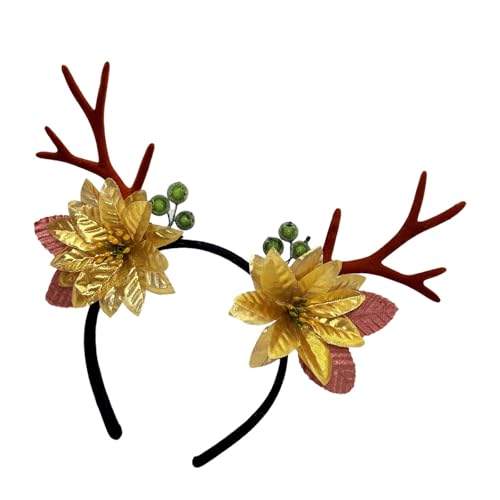 YUNNESS Geweih Blume Stirnband Weihnachten Kopfbedeckung Weihnachten Party Foto Requisiten Party Kopfbedeckung Cosplay Zubehör YUNNESS Geweih Blume Stirnband Weihnachten Kopfbedeckung Weihnachten Party Foto Requisiten Party Kopfbedeckung Cosplay Zubehör von YUNNESS