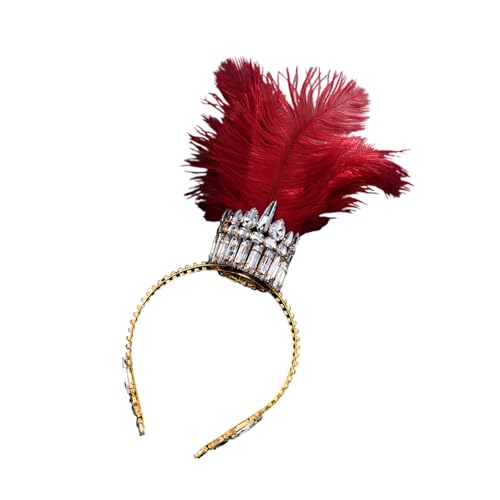 YUNNESS Luxuriöses gefiedertes Kronen-Stirnband mit Strasssteinen für Karneval, Partys und besondere Anlässe, Damen-Kostüm-Requisiten YUNNESS Luxuriöses gefiedertes Kronen-Stirnband mit Strasssteinen für Karneval, Partys und besondere Anlässe, Damen-Kostüm-Requisiten von YUNNESS