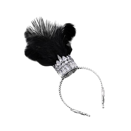 YUNNESS Luxuriöses gefiedertes Kronen-Stirnband mit Strasssteinen für Karneval, Partys und besondere Anlässe, Damen-Kostüm-Requisiten YUNNESS Luxuriöses gefiedertes Kronen-Stirnband mit Strasssteinen für Karneval, Partys und besondere Anlässe, Damen-Kostüm-Requisiten von YUNNESS