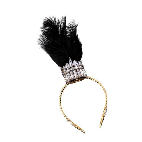YUNNESS Luxuriöses gefiedertes Kronen-Stirnband mit Strasssteinen für Karneval, Partys und besondere Anlässe, Damen-Kostüm-Requisiten YUNNESS Luxuriöses gefiedertes Kronen-Stirnband mit Strasssteinen für Karneval, Partys und besondere Anlässe, Damen-Kostüm-Requisiten von YUNNESS