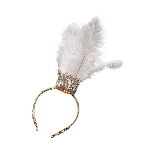 YUNNESS Luxuriöses gefiedertes Kronen-Stirnband mit Strasssteinen für Karneval, Partys und besondere Anlässe, Damen-Kostüm-Requisiten YUNNESS Luxuriöses gefiedertes Kronen-Stirnband mit Strasssteinen für Karneval, Partys und besondere Anlässe, Damen-Kostüm-Requisiten von YUNNESS