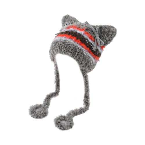 YUNNESS Übergroßer Kätzchenhut mit Ohren, schöne Schleife, Skimütze, pelzige Ohren, Cartoon-Foto-Requisiten, Outdoor-Kopfwickel für Halloween YUNNESS Übergroßer Kätzchenhut mit Ohren, schöne Schleife, Skimütze, pelzige Ohren, Cartoon-Foto-Requisiten, Outdoor-Kopfwickel für Halloween von YUNNESS