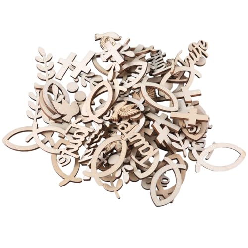 100pcs Holzfischkreuze Vogel Konfettis Streudekoration Taufe Kommunion Bestätigung Babypartisch Tisch Orament Holzfische Konfettis Dekorationen von YUNNIAN
