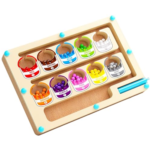 Counting & Farb Sorting Game Toy Pädagogik Bildungsnummer Lernspiel Tracing Zahlen Mazes Counting Board Bildungsholz Holz Spielzeug Für Kinder von YUNNIAN