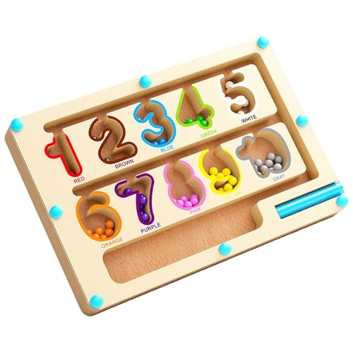 Counting & Farb Sorting Game Toy Pädagogik Bildungsnummer Lernspiel Tracing Zahlen Mazes Counting Board Bildungsholz Holz Spielzeug Für Kinder von YUNNIAN