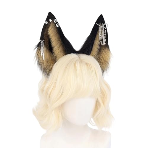 YUNNIAN Dehnbares Wolfsohr-Haarband, Kostüm-Requisiten, Kopfbedeckung, Themenparty, Kopfdekoration, mit ethnischem Design für Cosplay-Party YUNNIAN Dehnbares Wolfsohr-Haarband, Kostüm-Requisiten, Kopfbedeckung, Themenparty, Kopfdekoration, mit ethnischem Design für Cosplay-Party von YUNNIAN