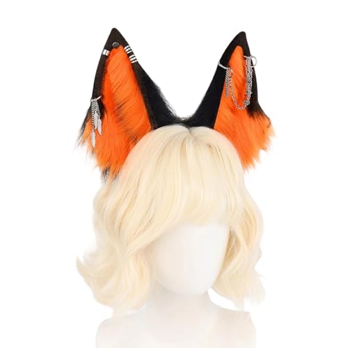 YUNNIAN Dehnbares Wolfsohr-Haarband, Kostüm-Requisiten, Kopfbedeckung, Themenparty, Kopfdekoration, mit ethnischem Design für Cosplay-Party YUNNIAN Dehnbares Wolfsohr-Haarband, Kostüm-Requisiten, Kopfbedeckung, Themenparty, Kopfdekoration, mit ethnischem Design für Cosplay-Party von YUNNIAN