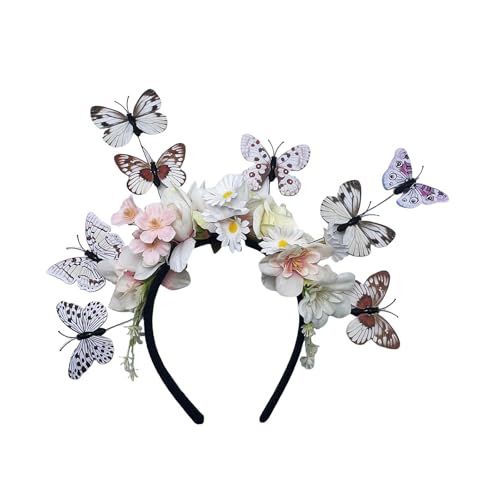 YUNNIAN Flexible Schmetterlingsblumenhaarband Ethnisches Kopfstück Mit Design Perfekt Für Cocktail Partys Und Hochzeitsveranstaltung Halloween Kostüm Kopfstück YUNNIAN Flexible Schmetterlingsblumenhaarband Ethnisches Kopfstück Mit Design Perfekt Für Cocktail Partys Und Hochzeitsveranstaltung Halloween Kostüm Kopfstück von YUNNIAN