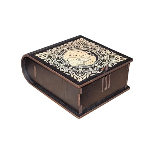 YUNNIAN Tarot Kartenspeicherbox Tragbarer Kartenlagerbehälter Astrologie Schmuckteile Box Organisatoren Holz Enduring Tragbarer Container von YUNNIAN