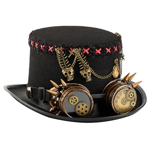 YUNNIAN Victorian Styles Gear Verschönerte Top Mit Schutzbrille Und Metal Gears Top Punk Mode Accessoires Für Erwachsene Männer Gothic Kostümzubehör von YUNNIAN