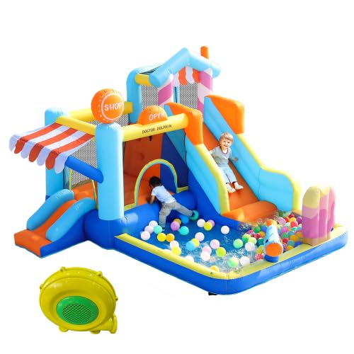 Hüpfburg mit Gebläse, Wasserpark Hüpfburg Kinder Wasserrutsche, Trampolin, kleine Rutsche, Springbrunnen, Wasserpistolen, Ladenmarkise, inklusive 450W-Gebläse Hüpfburg mit Gebläse, Wasserpark Hüpfburg Kinder Wasserrutsche, Trampolin, kleine Rutsche, Springbrunnen, Wasserpistolen, Ladenmarkise, inklusive 450W-Gebläse von YUNYODA