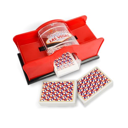 YUNYODA Kartenmischmaschine, 2 Decks Manueller Kartenmischer Mischgerät zum Mischen von Karten, Spielkarten Shuffler für Decks UNO, Poker, Skip BO & viele weitere Karten, Rot YUNYODA Kartenmischmaschine, 2 Decks Manueller Kartenmischer Mischgerät zum Mischen von Karten, Spielkarten Shuffler für Decks UNO, Poker, Skip BO & viele weitere Karten, Rot von YUNYODA