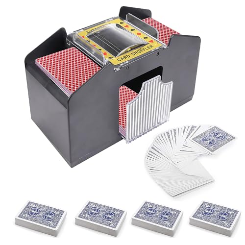 YUNYODA Kartenmischmaschine, Automatischer Kartenmischer Mischgerät zum Mischen von Karten, Spielkarten Shuffler für 4 Decks UNO, Poker, Skip BO & viele weitere Karten YUNYODA Kartenmischmaschine, Automatischer Kartenmischer Mischgerät zum Mischen von Karten, Spielkarten Shuffler für 4 Decks UNO, Poker, Skip BO & viele weitere Karten von YUNYODA
