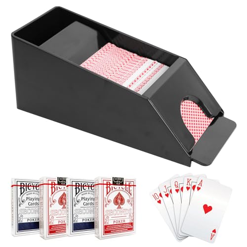 YUNYODA Blackjack Dealing Shoe, Clear Acryl Kartenschlitten für Spielkarten, Kartenspender für 4 Decks Blackjack Spiele Poker Zubehör YUNYODA Blackjack Dealing Shoe, Clear Acryl Kartenschlitten für Spielkarten, Kartenspender für 4 Decks Blackjack Spiele Poker Zubehör von YUNYODA
